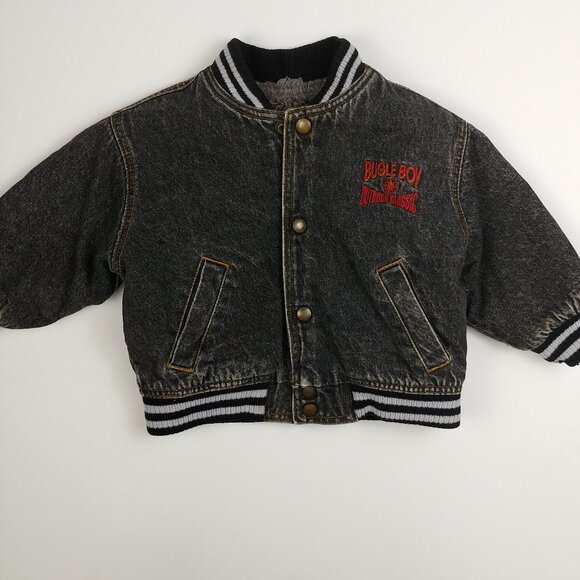 Vintage Bugle Boy Sherpa Lined Black Denim Jacket 18-24 Months - Picture 6 of 12
